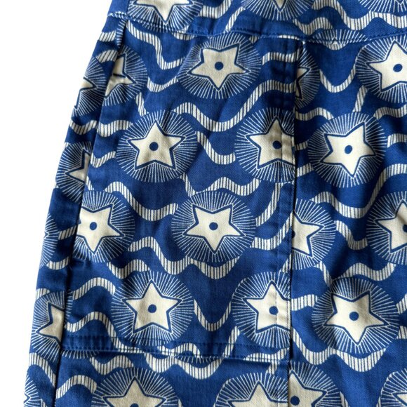 Boden Denim Skirt Stars Pockets Mini Summer Blue White Size 4P W28 July 4th - Picture 5 of 14